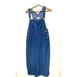 Tower Hill sport denim overall jeans VTG cropped wide leg blue cotton women's S